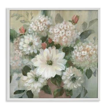 Imagem de Stupell Industries Mixed Bunches of Cottage Blooms White Framed Giclee Art Design por Nan, 61 x 61 cm