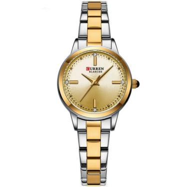 Imagem de Relógio de pulso feminino com mostrador fino design strass moda casual