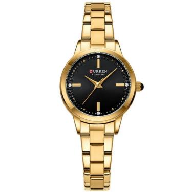 Imagem de Relógio de pulso feminino com mostrador fino design strass moda casual