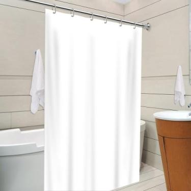Imagem de Cortina de Box em PVC Branco, 138 x 198 cm, Antimofo, Design Moderno