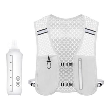 Imagem de Aymzbd Colete de corrida, mochila de hidratação, bolsa esportiva resistente de 2 litros, mochila portátil para água, para mulheres e homens, para escalada e, Cinza