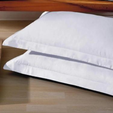 Imagem de Kit 4 Fronhas Algodão Percal 180 Fios Com 3 Abas Hotelaria Pousada - G