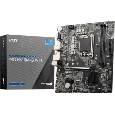 Imagem de MSI Placa-mãe PRO H610M-G WiFi, Micro-ATX - Suporta processadores Intel Core de 14ª, 13ª e 12ª geração, LGA 1700 - Impulso de memória DDR5 5600MHz/MAX, slot PCIe 4.0 x16, slot M.2 Gen3, Wi-Fi 6E, BT