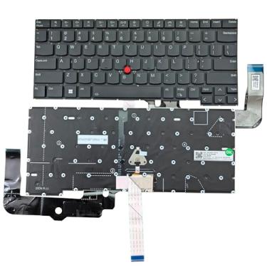 Imagem de BestParts Substituição de teclado retroiluminado para Lenovo Thinkpad T14s Gen3 T14s Gen4 E14 Gen5 US Layout Teclado Laptop Backlight com TrackPoint Preto Sem Moldura