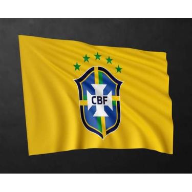 Imagem de Bandeira Seleção Brasil Copa 80cmx140cm Tecido Oxford 100% Poliéster -