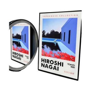 Imagem de Verão Praia Cidade Vintage Vaporwave Cartaz Adesivo De Papel À Prova D