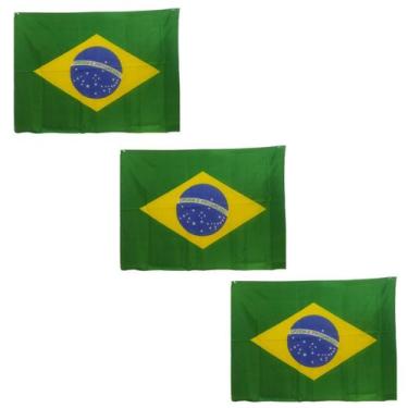 Imagem de 3 Bandeiras Nacional Brasil Copa Do Mundo 65Cm - CRB