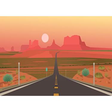 Imagem de Loccor Tecido rodovia de 3 x 2,4 m em Monument Valley pano de fundo Arizona Crepúsculo Desolado Deserto Ocidental Estrada Utah Fotografia Fundo West Road Trip Estrada