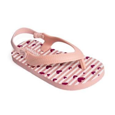 Imagem de Sandália Molekinha Menina Infantil Chinelo Bebê Confortável, Rosa, Bra