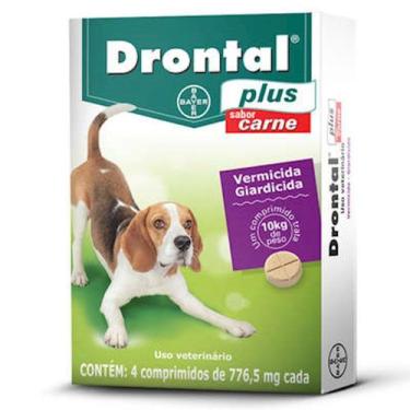 Imagem de Drontal Plus Carne Cães 10kg Vermifugo 4 comprimidos - Bayer