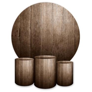 Imagem de Capas Para Painéis + Capas Cilindros Para Festas Tema Madeira(Normal,Kit Completo | 3145)