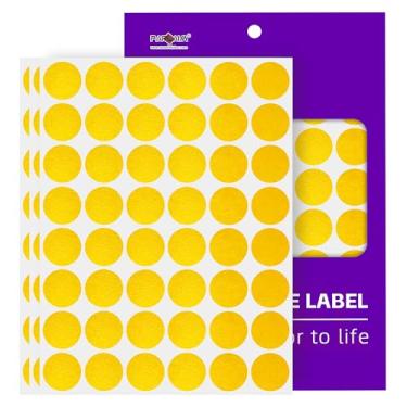 Imagem de PARLAIM Etiquetas adesivas de ponto de código de cor de 2,5 cm, adesivos de círculo global, etiqueta de pontos redondos para marcação de escritório em casa, organização, 15P/720 peças (glod)
