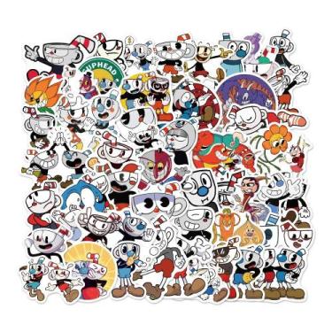 Imagem de Cuphead Mugman Cartoon Adesivos 50 PCS Laptop Notebook Skate Computado