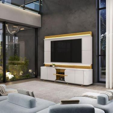 Imagem de Home Estante TV 75" Ahri Ripado Canelado 4 Portas com Amortecimento Ba
