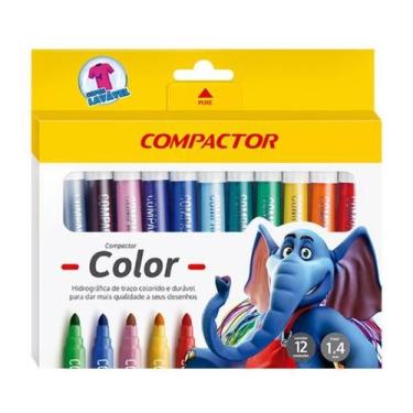 Imagem de Caneta Hidrográfica 12 cores - Compactor Color