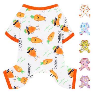 Imagem de Pijamas para cães macios e elásticos, roupas para cães pequenos, meninas, meninos, tamanho médio, primavera, verão, roupas para cachorrinhos, macacões, gatos, roupas para animais de estimação