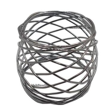 Imagem de KIT 06 Argola Porta Guardanapo Anel Fio Infinito Prata Escuro Metal Lu