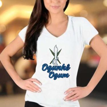 Imagem de BabyLook Saudação Ogum - Umbanda Candomblé - Unissex - Lojas Áurea, G