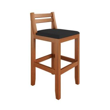 Imagem de Banqueta em Madeira Maciça Ibiza Ilha 78 Cm com Encosto - Malbec Assen