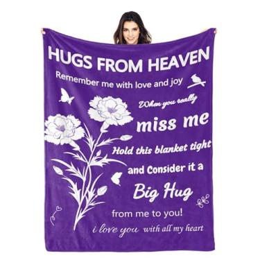 Imagem de S SERUYOO Cobertores Hug from Heaven, presentes de simpatia memorial para perda do ente querido, cobertor memorial, melhor ideia de presente de luto, presente de condolências para perda 152 x 127 cm