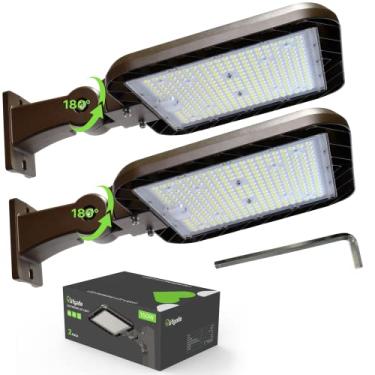 Imagem de Glitgate Luzes De Estacionamento 150 W, 22500 Lm (150 Lm/W), 5000 K, Braço Ajustável, Led Rua Com Fotocélula Do Anoitecer Ao Amanhecer, 100-277 V Ip65, À Prova D'Água, Luz Caixa Sapatos Para Quintal