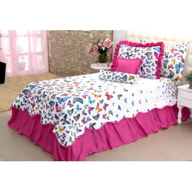 Imagem de Kit 3 Pçs Cobre Leito Colcha Solteiro Belize com Babados - DECCORALLE