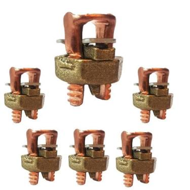 Imagem de Kit 6 conector bimetalico split bolt paraf fendido 35mm mci