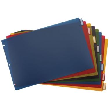 Imagem de Divisórias inseríveis de poliéster cardinal, 8 abas, 11 x 17 polegadas, várias cores (84803)