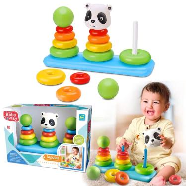 Imagem de Argolas Encaixar Montar Brinquedo Infantil Para Bebê 30cm