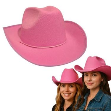Imagem de Chapéu Boiadeira Adulto Country Rosa Cordão Vaqueira - Extra Festas