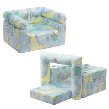 Imagem de ALIMORDEN 2-in-1 Flip Detachable Bolster Kids Sofa, Toddler Cuddly Reading Couch, Dinosaur