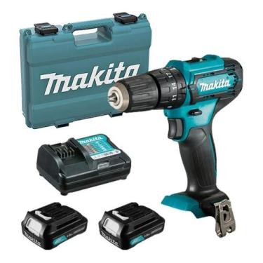 Imagem de Furadeira Parafusadeira HP333DWYX3 + 2 Baterias + Kit Brocas Makita