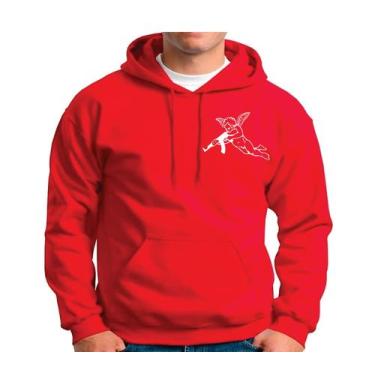 Imagem de Blusa Moletom Masculino Anjo Com Ak47 Moleton Alta Qualidade P M G GG,