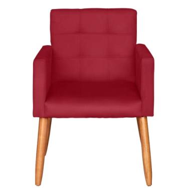 Imagem de Poltrona decorativa para sala de estar recepção moderna (Vermelho)