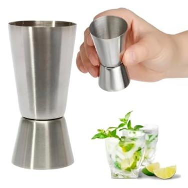 Imagem de Dosador Duplo Profissional em Inox 25ml/50ml – Medidor de Bebidas e Drinks para Bartenders, Coquetéis e Caipirinhas com Precisão