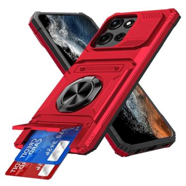 Imagem de COTDINFOR Capa carteira compatível com Moto G Stylus 5G 2025 com suporte para cartão (2 cartões) suporte de anel proteção de grau militar capa de telefone à prova de choque para Moto G Stylus 5G 2025