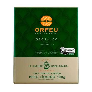 Imagem de Café Orgânico Moído Drip Coffee Orfeu 10 Sachês
