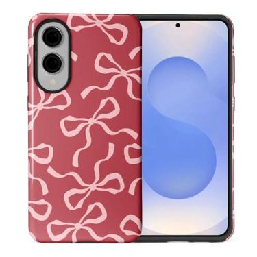 Imagem de ilikediy Capa para Samsung Galaxy S25 Edge, HL2 Aesthetic Red Bow Hybrid 2 Layer Hard Shell Silicone Protective Pattern Design Case