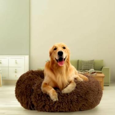 Imagem de CAMA PET NUVEM PELUCIA REDONDA G CAMINHA PELUCIADA CASA NINHO Cachorros E Gatos DONUT CASINHA PELUCIA FELPUDA FUNDO ANTIDERRAPANTE QUALIDADE PREMIUM G 60CM (CHOCOLATE)