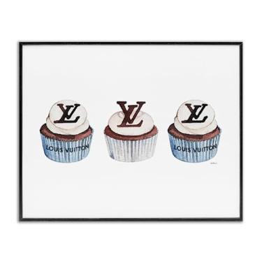 Imagem de Stupell Industries Design de arte giclée emoldurado preto trio de cupcake de padaria de luxo por Amanda Greenwood, 28 x 35