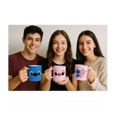 Imagem de Caneca Personalizada do Stich e Angel (Stitch e Angel - Rosa)