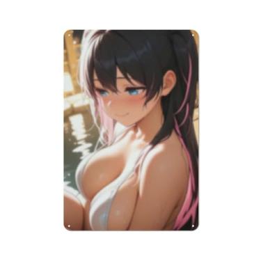 Imagem de Hot Sexy Anime Girl Poster Art Poster Tin Sign Vintage Wall Art Decoration Poster 20.3x30.5 cm, Aj010