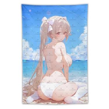 Imagem de LIEGBMEU Sexy Bikini Hot Anime Girl Tapeçaria 101.6 cm x 152.4 cm Interior Exterior Wall Quilt Art Decoração de Tapeçaria Caprichosa, Aa011