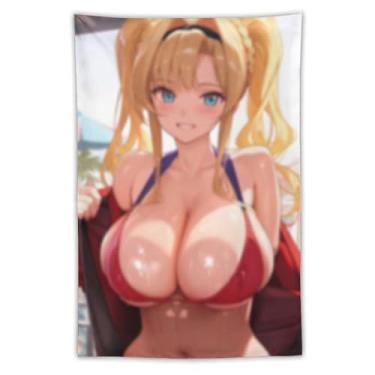 Imagem de LIEGBMEU Sexy Bikini Hot Anime Girl Tapeçaria 101.6 cm x 152.4 cm Interior Exterior Wall Quilt Art Decoração de Tapeçaria Caprichosa, AD21
