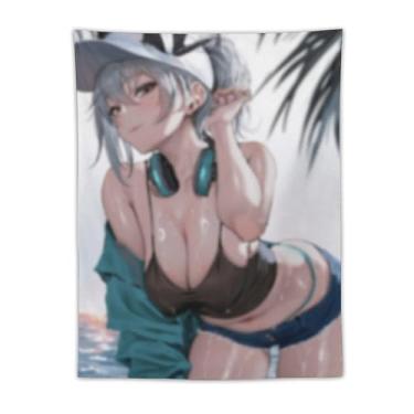 Imagem de LIEGBMEU Tapeçaria de biquíni sexy anime menina quente 76.2 cm x 101.6 cm interior exterior parede colcha arte decoração de tapeçaria caprichosa, AF309