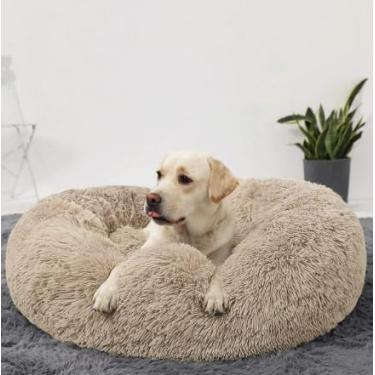 Imagem de CAMA PET DONUT NUVEM PELUCIA M REDONDA CAMINHA PELUCIADA NINHO CASINHA CASA COLCHONETE Cachorros E Gatos NUVEM FUNDO ANTIDERRAPANTE QUALIDADE PREMIUM M 50CM (CREME)