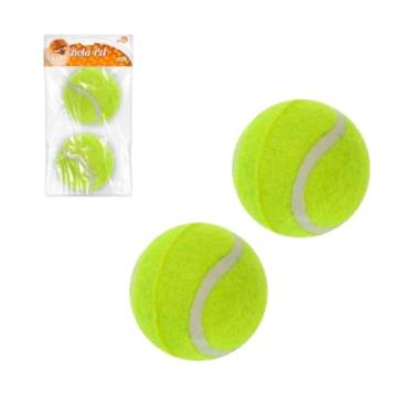 Imagem de Kit 2 Bolas de Tênis para Cachorro Gato, Brinquedo para Pet