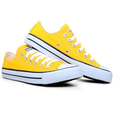Imagem de Tenis Casual Feminino Masculino All Kalum Star Vulcanizado Confortavel Sola Reta (AMARELO, BR, Adulto, Numérico, 34)