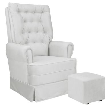 Imagem de Poltrona De Amamentação Balanço E Puff Veludo Eloisa bege