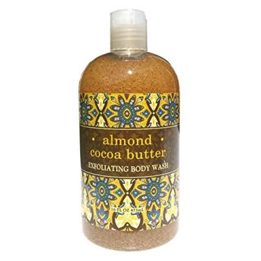 Imagem de Greenwich Bay Sabonete corporal esfoliante de manteiga de cacau de amêndoa para homens e mulheres - esfoliante corporal suave, sem parabenos, sem sulfatos, misturado com bucha, semente de damasco
